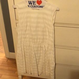 Gap women white striped summer sleeveless dress size 8